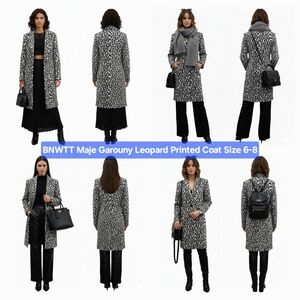 BNWTT Maje Garouny Leopard Printed Coat Size 6-8